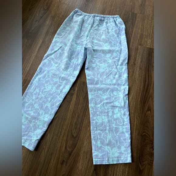 VINTAGE SIGRID OLSEN 90s Linen Pastel Floral Pants Feminine Coastal Grandma Sz S - Picture 13 of 16